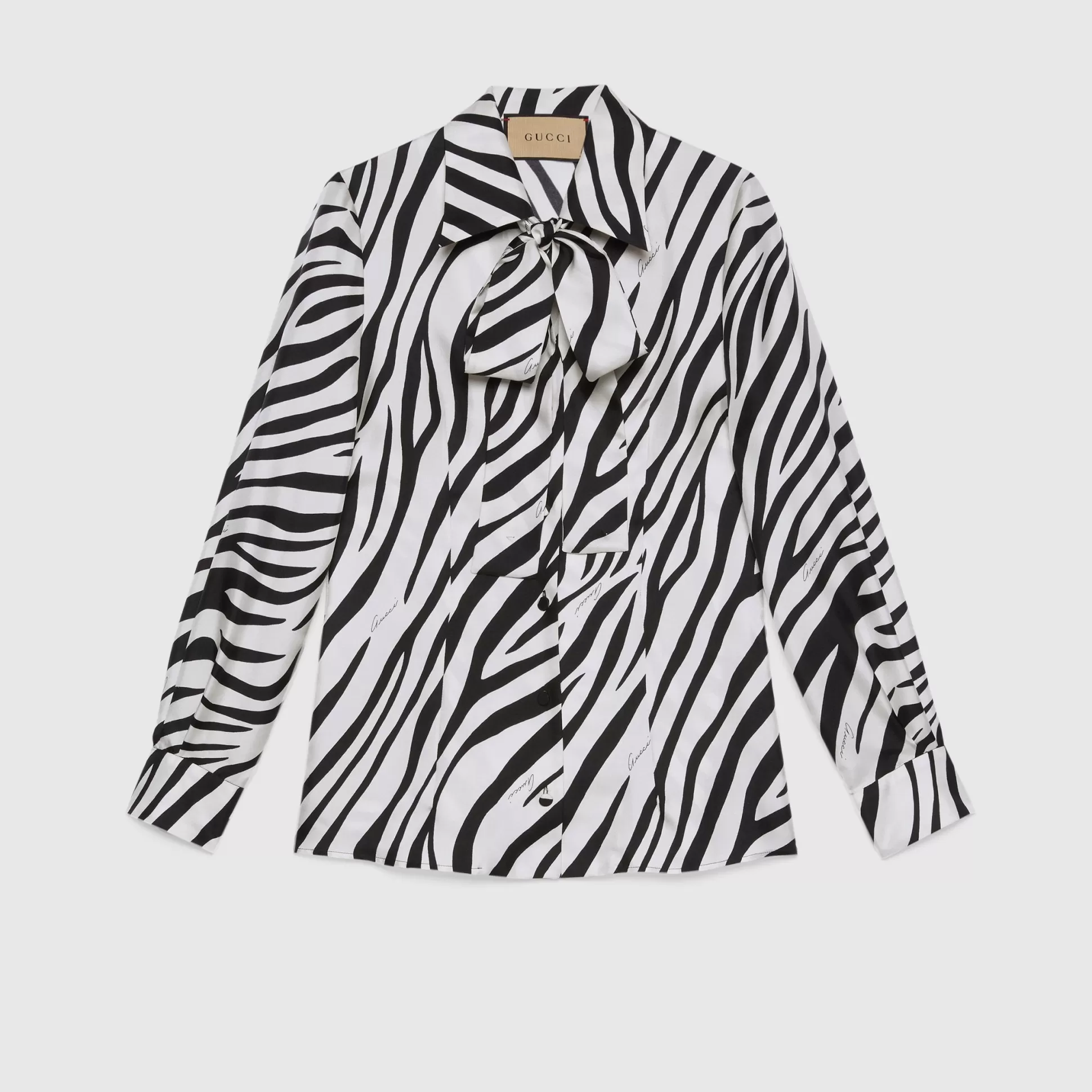 GUCCI Zebra Print Silk Shirt-Women Tops & Shirts