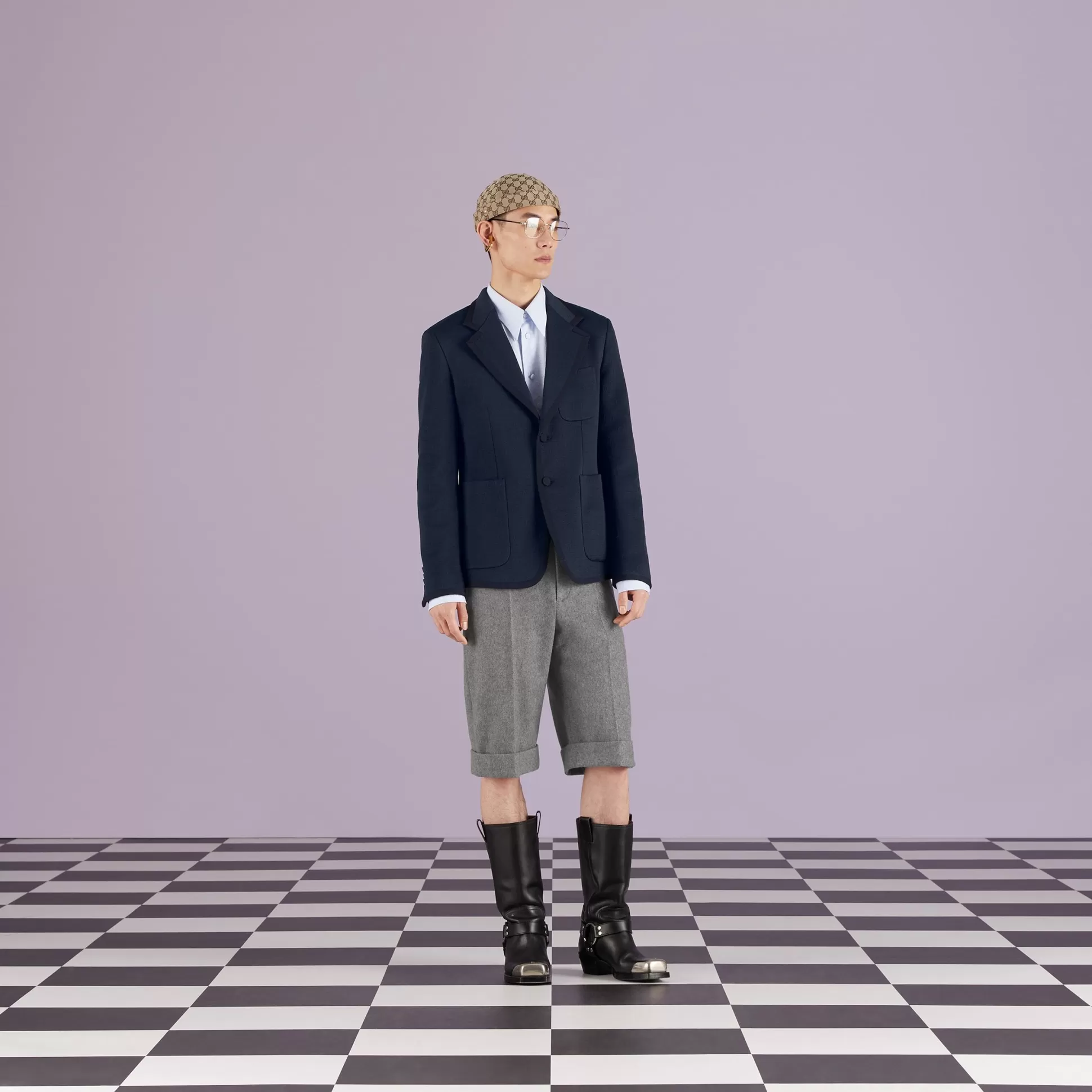 GUCCI Horsebit Jacquard Cotton Shirt-Men Formalwear