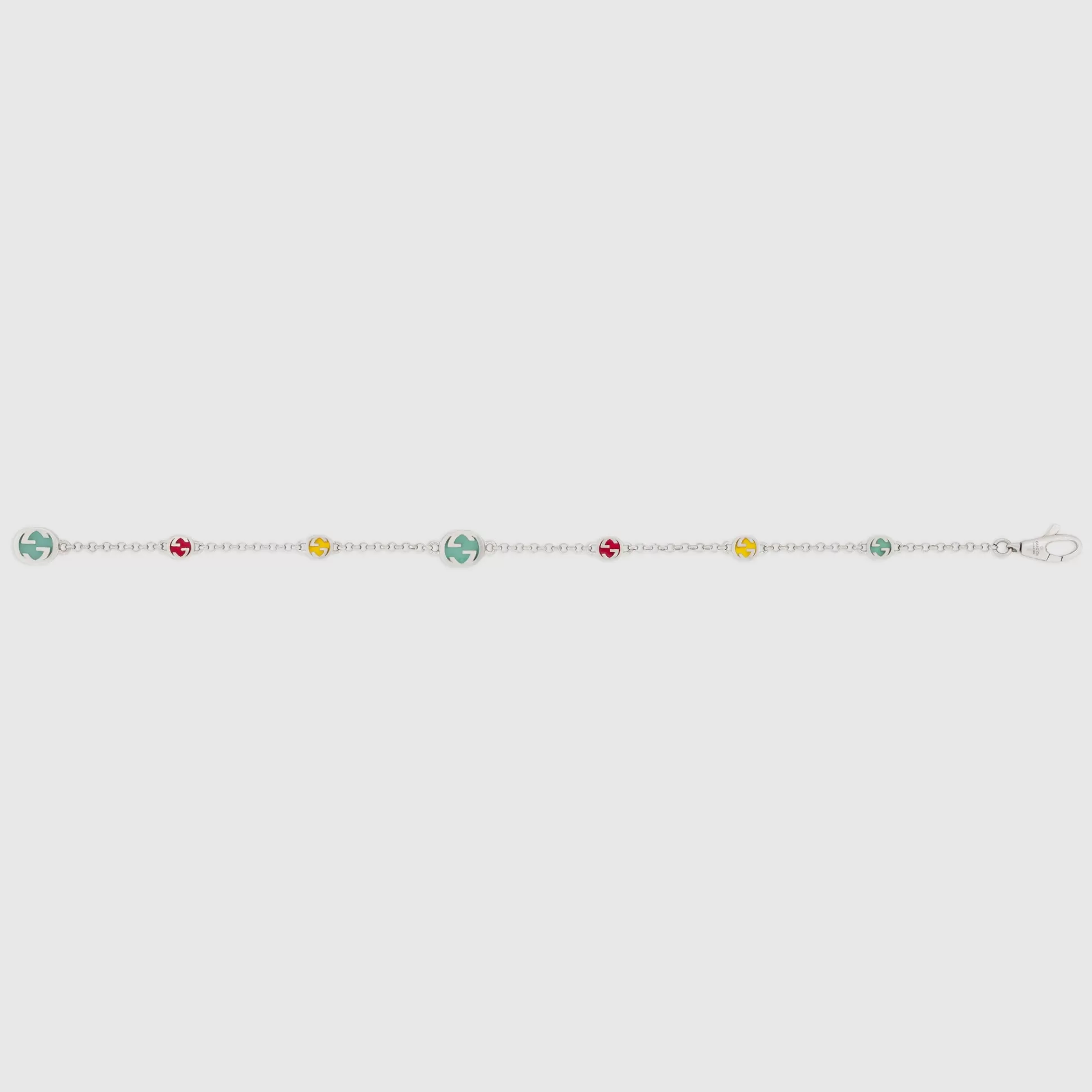 GUCCI Interlocking G Bracelet With Multicolor Enamel- Bracelets