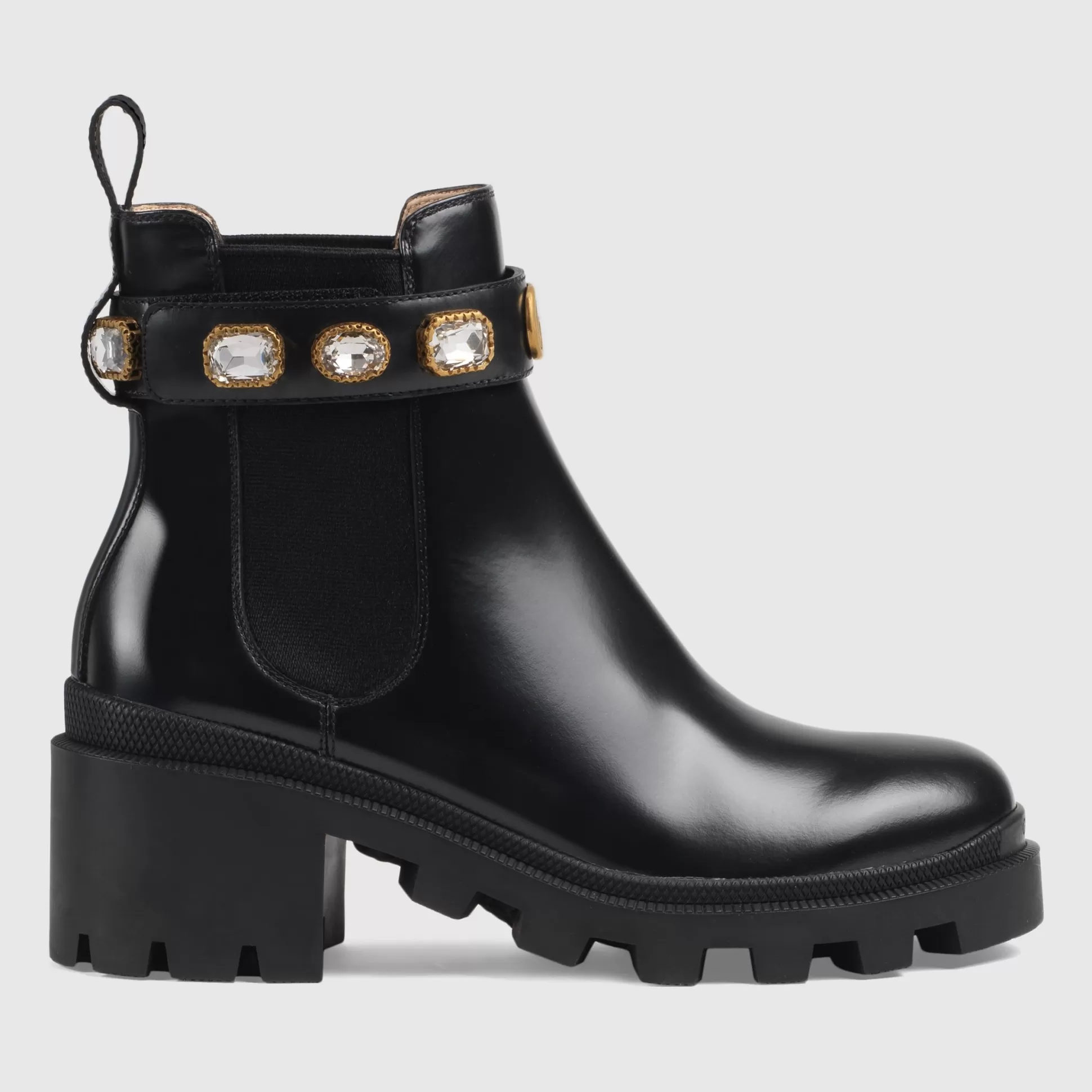 GUCCI Leather Ankle Boot With Belt-Women Boots & Ankle Boots