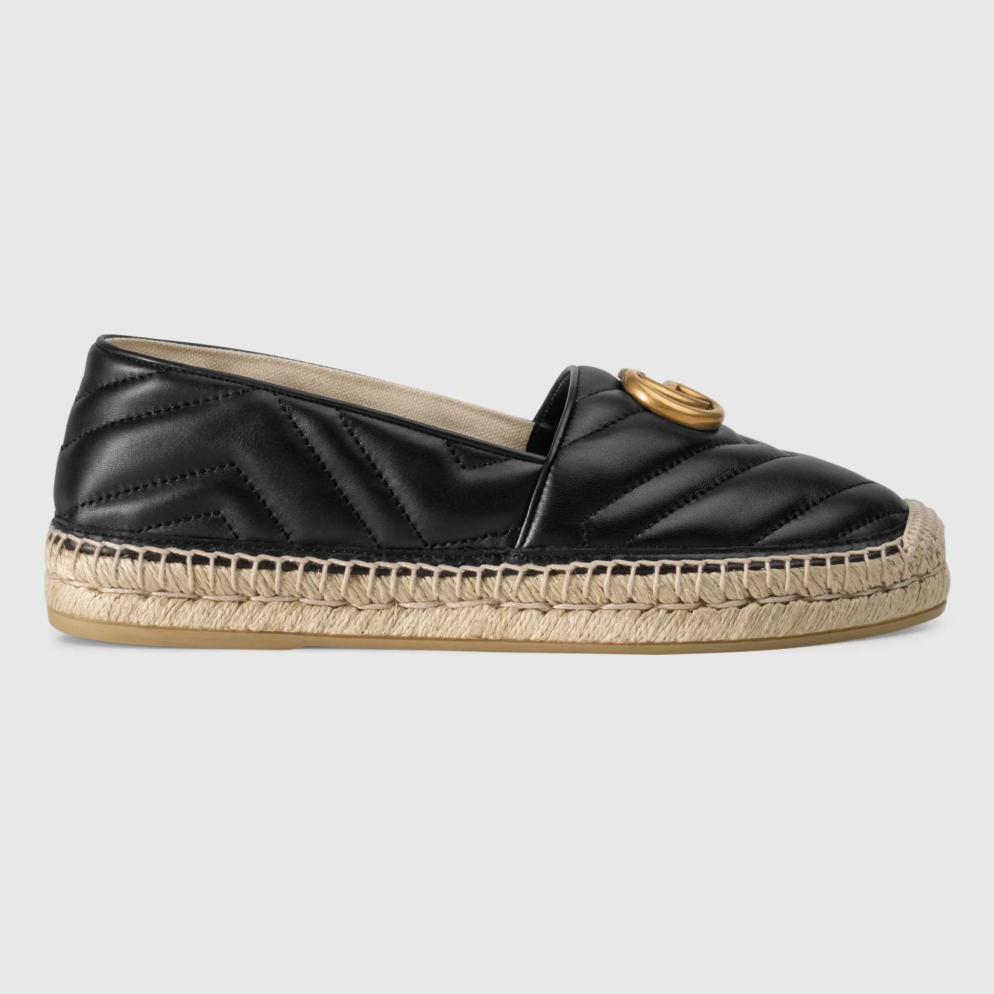 GUCCI Leather Espadrille With Double G-Women Espadrilles