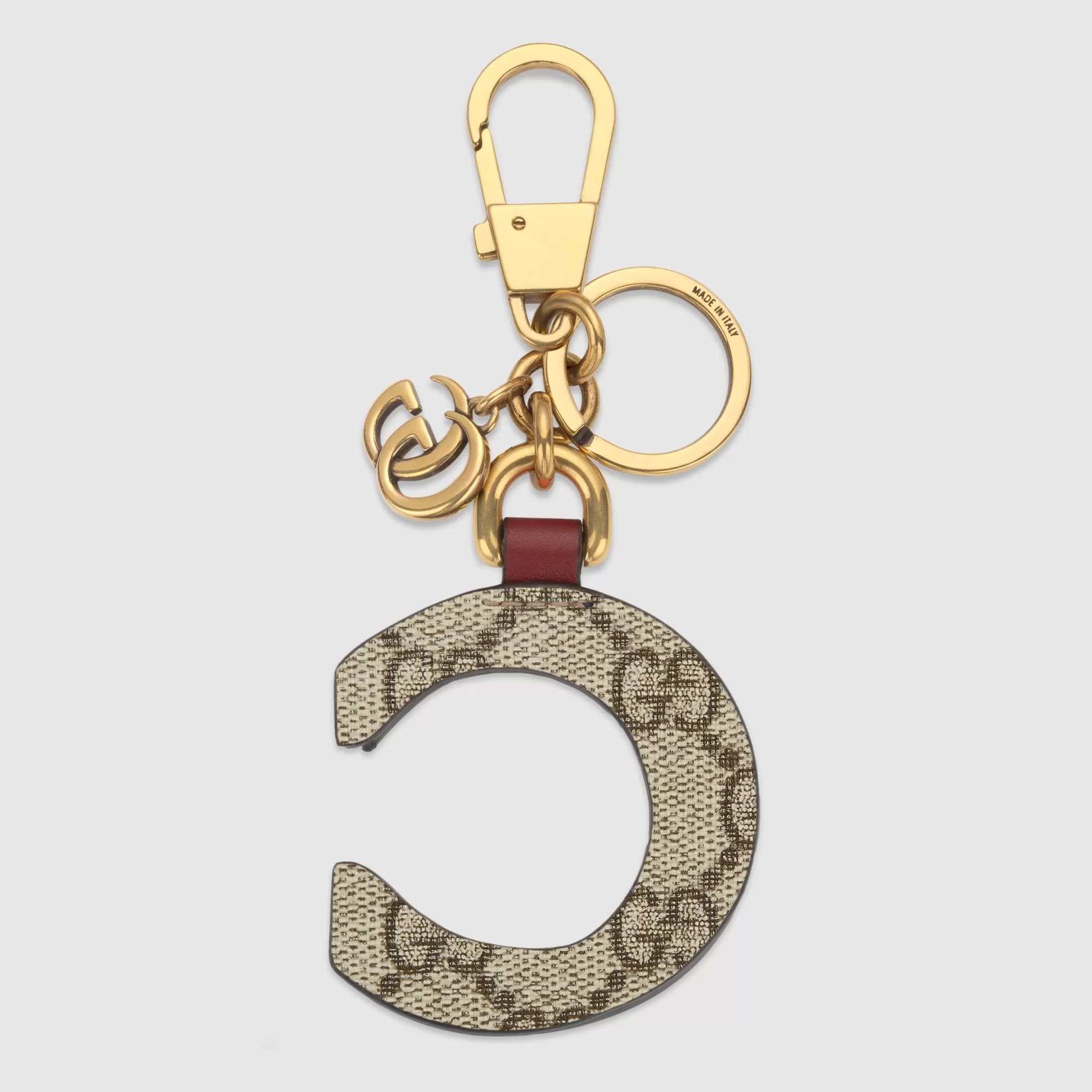 GUCCI Leather Letter Keychain-Men Keyrings & Key Cases