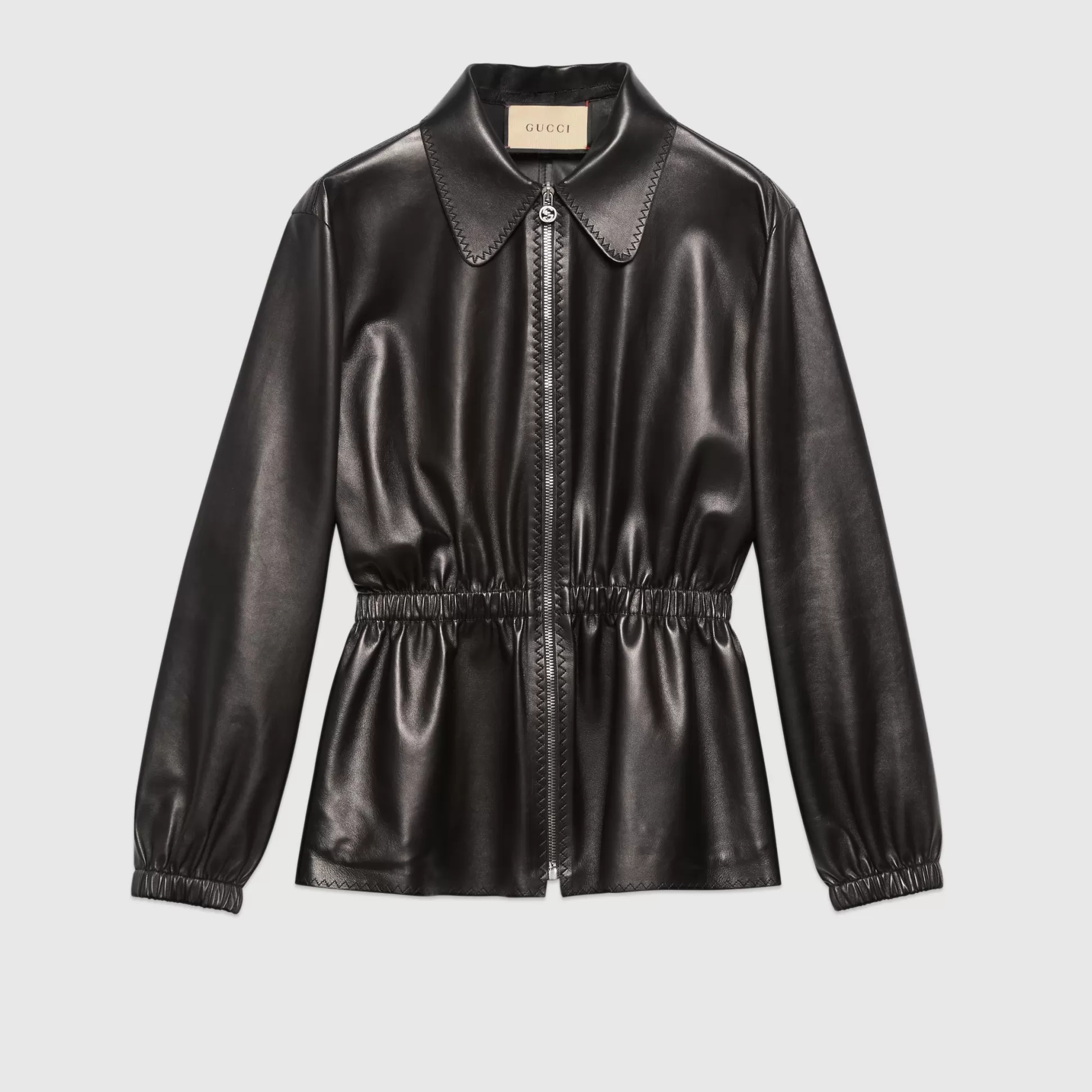 GUCCI Leather Zip Jacket-Women Leather
