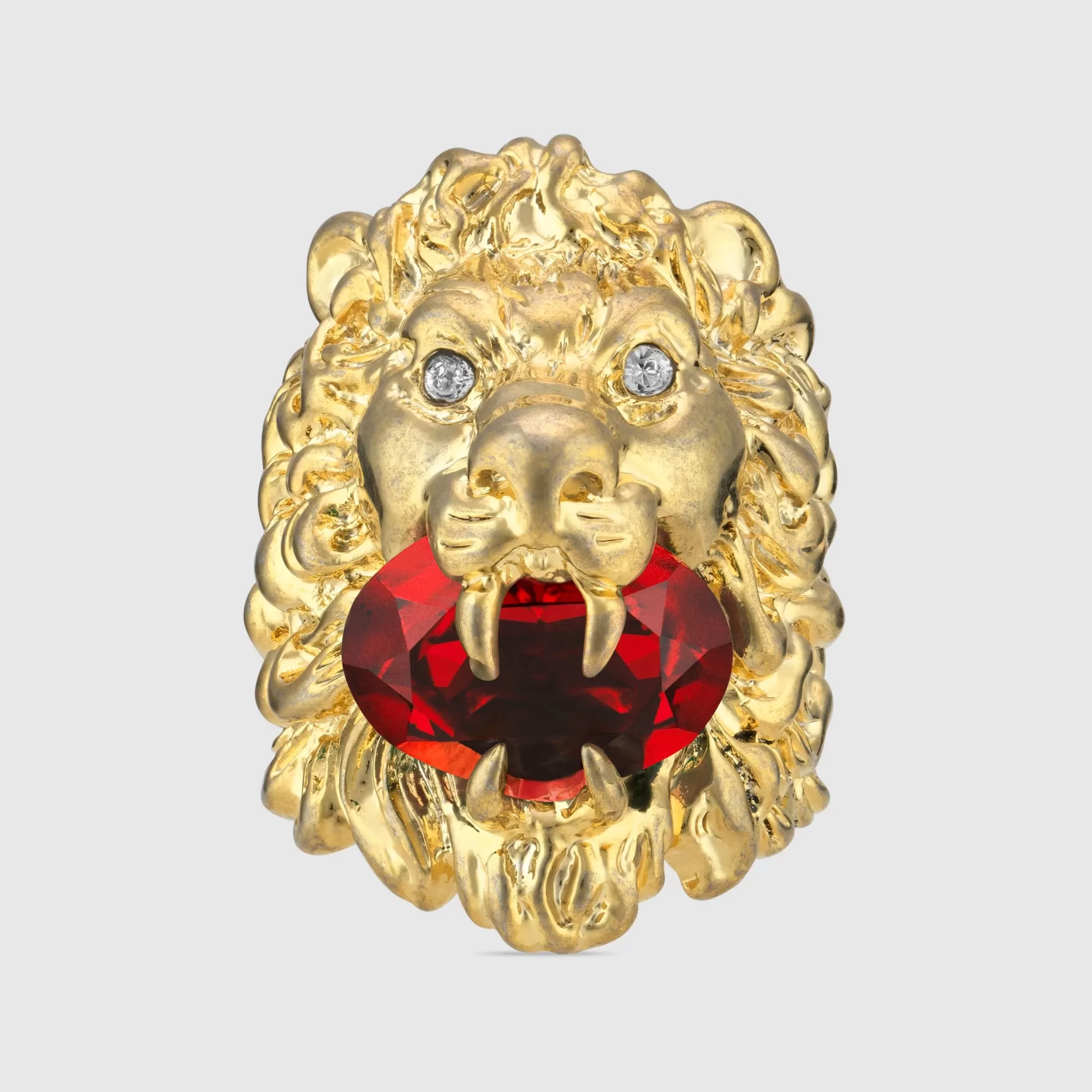 GUCCI Lion Head Ring With Crystal- Rings