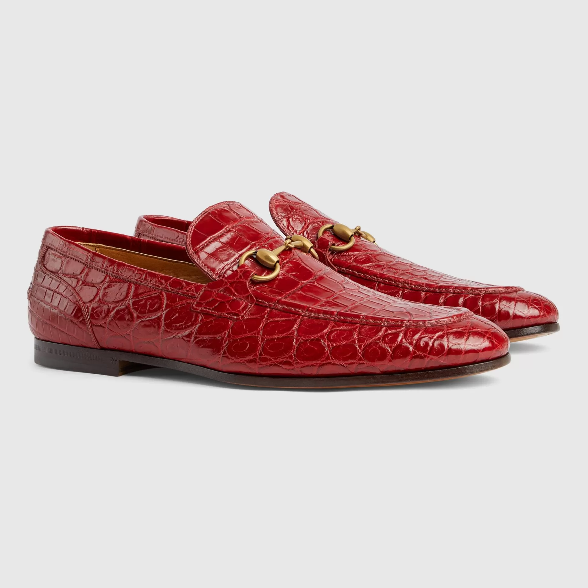 GUCCI Men'S Jordaan Crocodile Loafer-Men Loafers