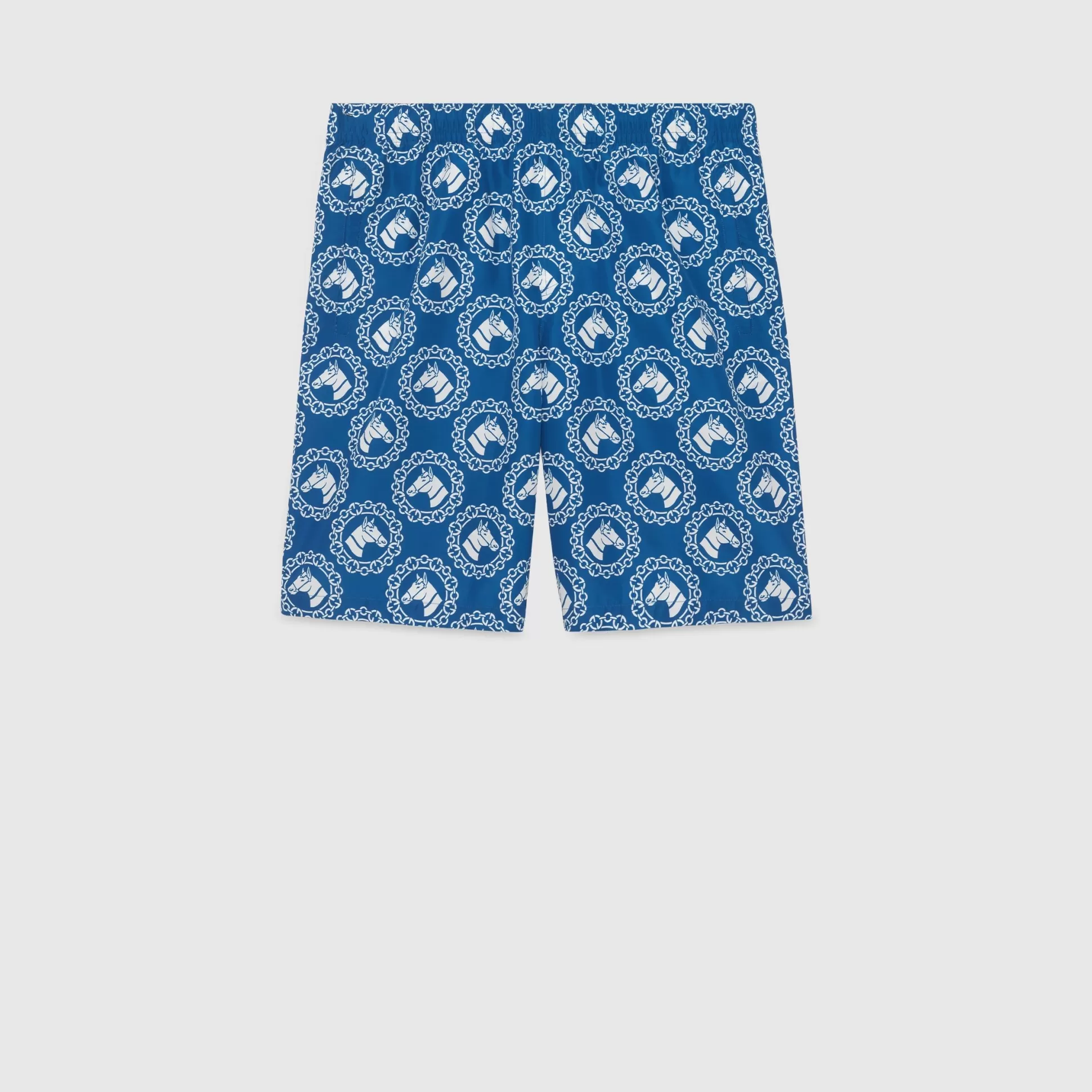 GUCCI Nylon Equestrian Print Swim Shorts-Men Swimwear