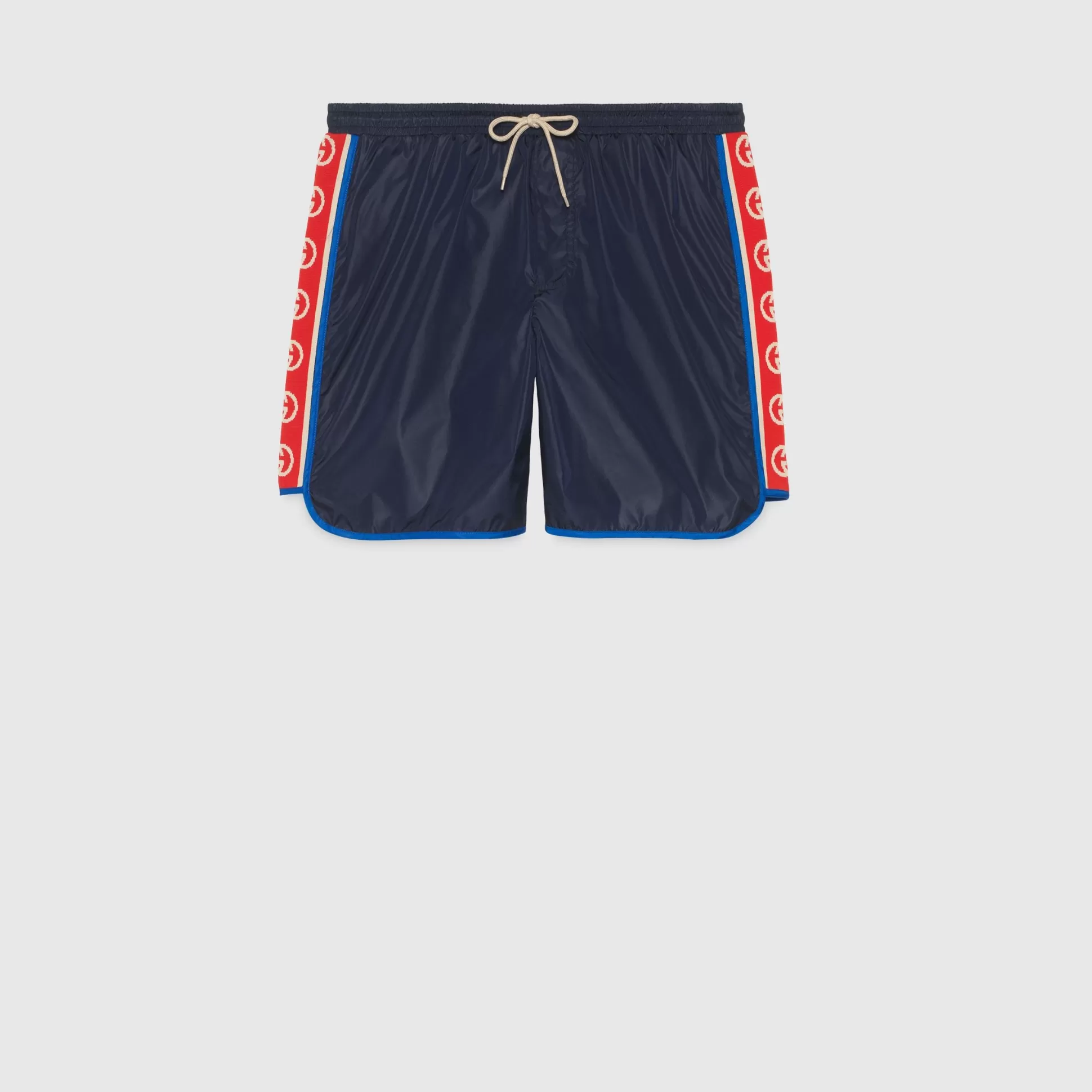 GUCCI Nylon Swim Shorts With Logo Stripe-Men Swimwear
