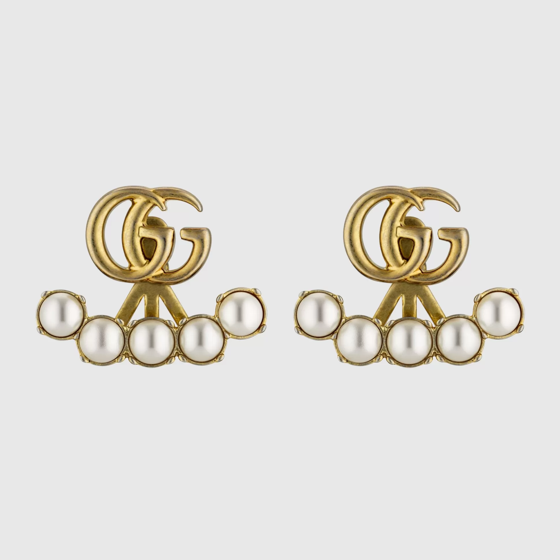 GUCCI Pearl Double G Earrings- Earrings
