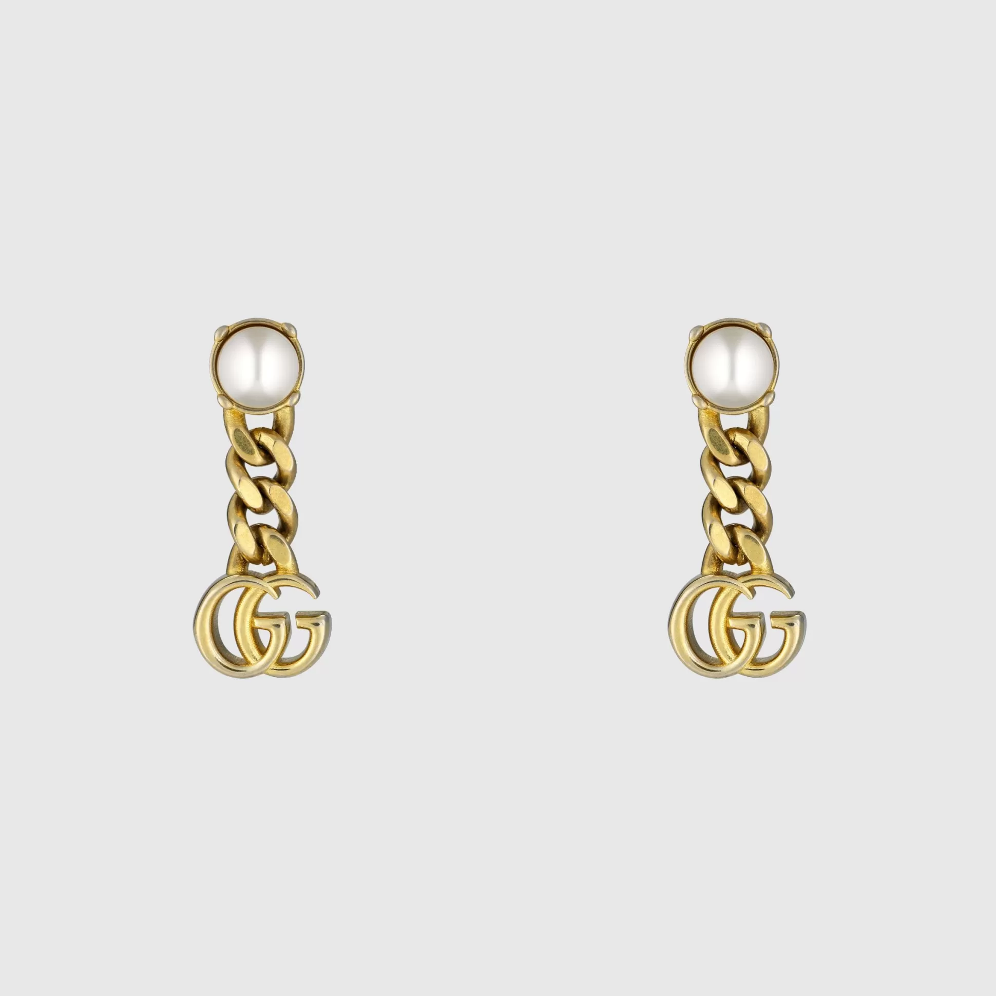 GUCCI Pearl Double G Earrings- Earrings