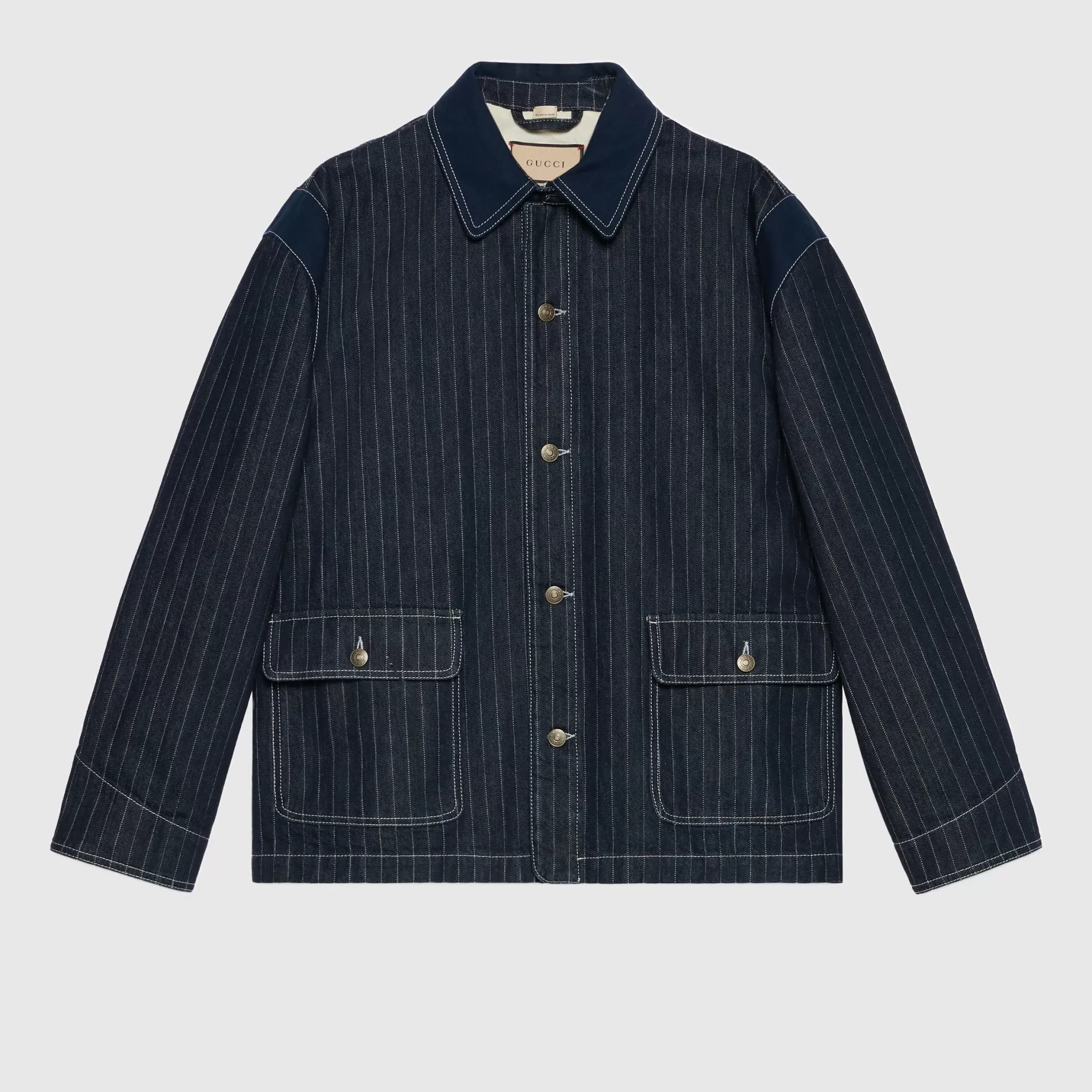 GUCCI Pinstripe Denim Jacket-Men Denim