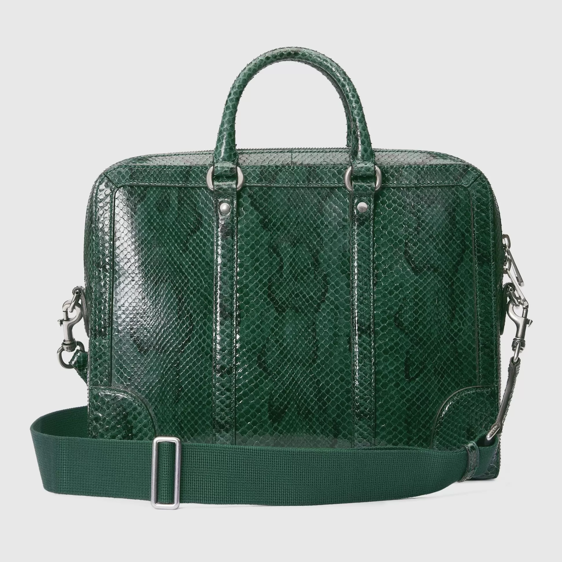 GUCCI Python Briefcase With Double G-Men Precious Bags