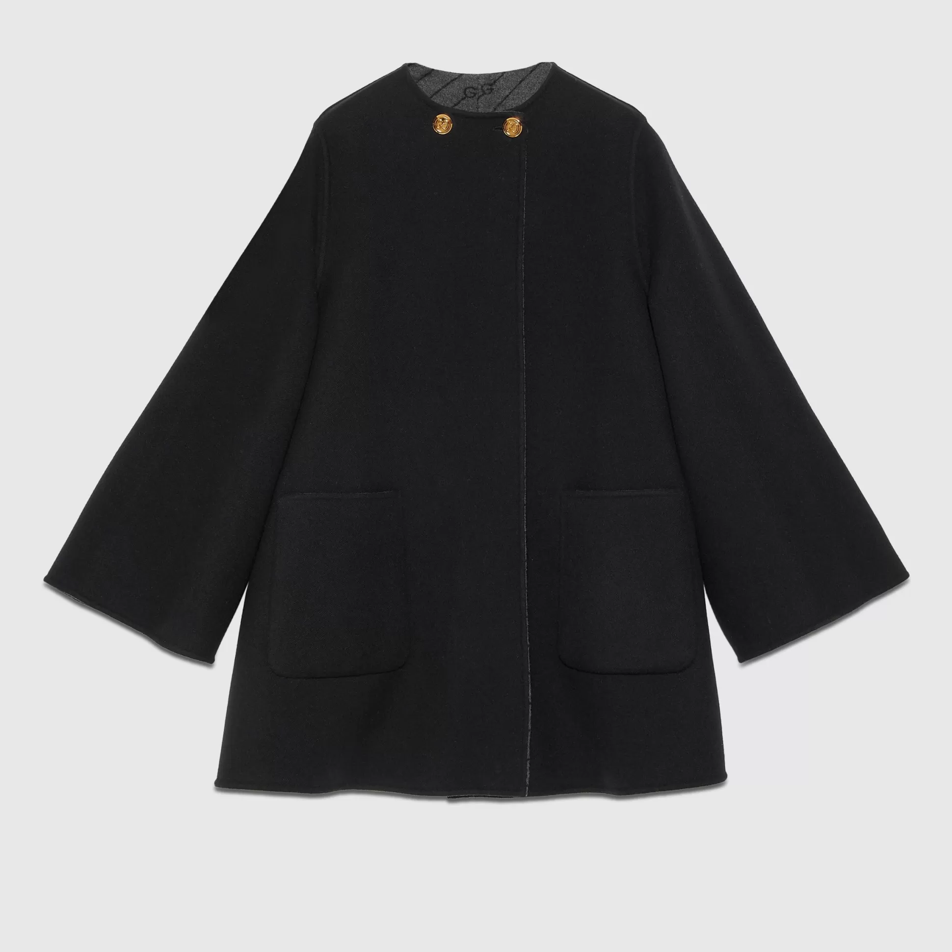 GUCCI Reversible Diagonal G Wool Coat-Women Coats & Jackets