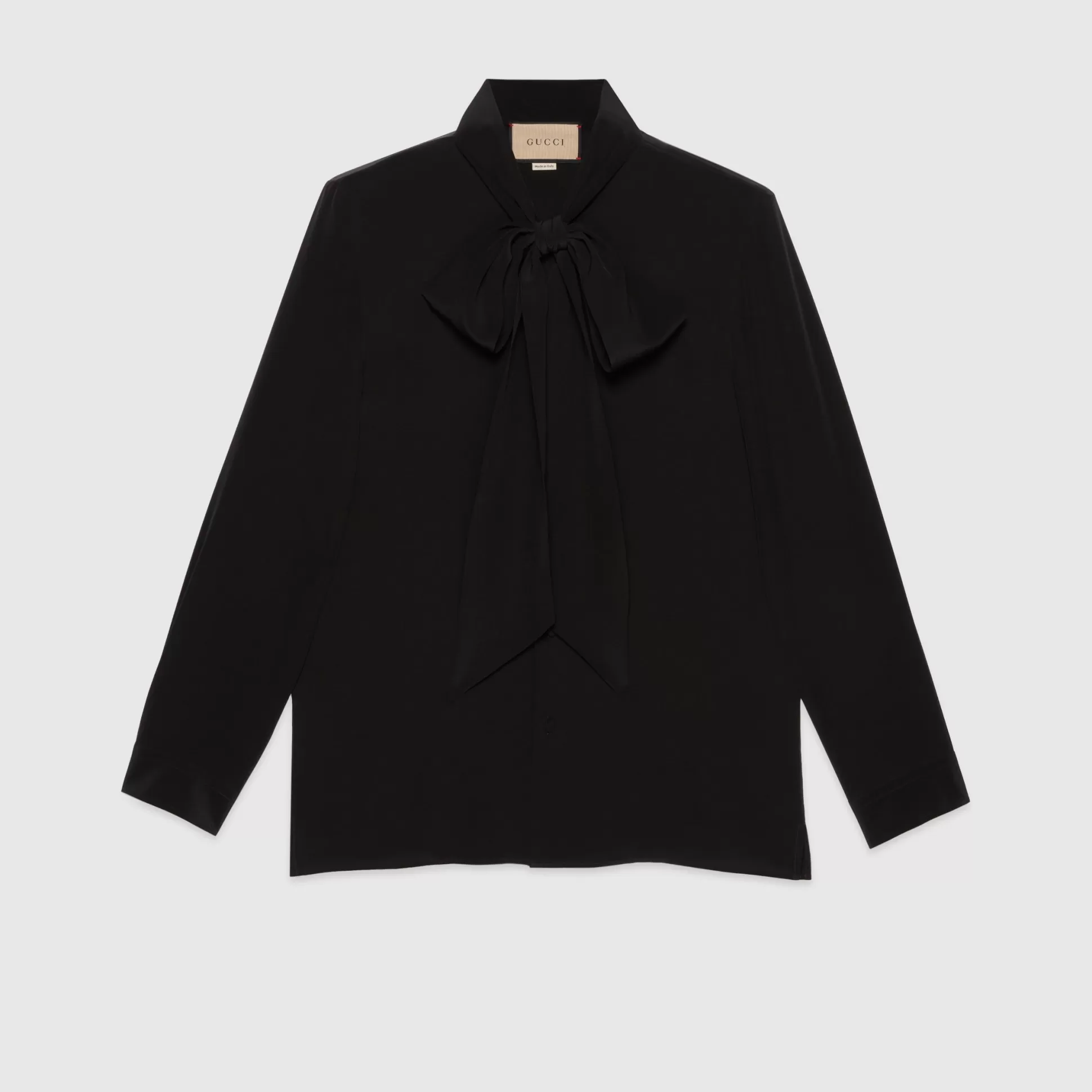 GUCCI Silk Shirt With Neck Bow-Men Formalwear