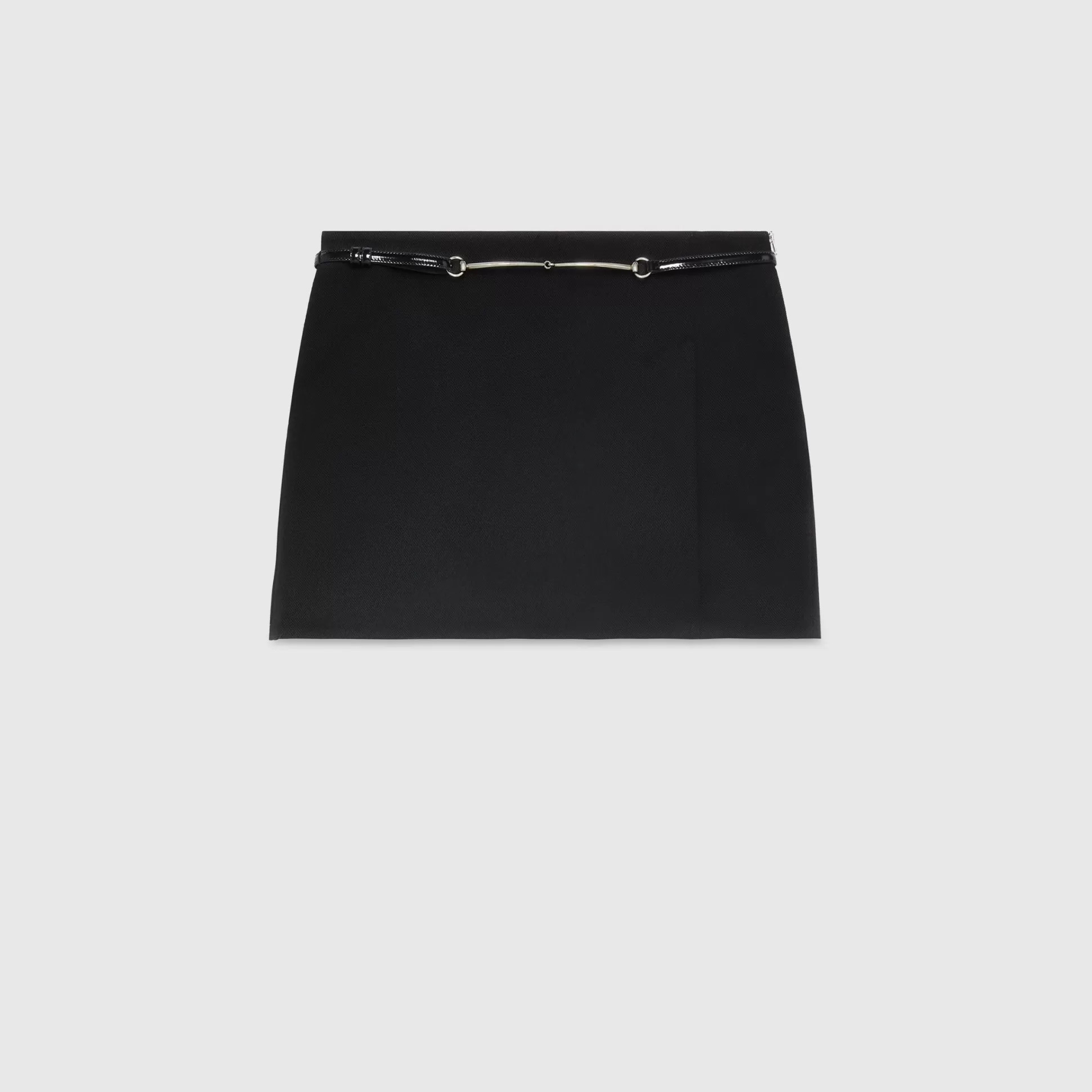GUCCI Silk Wool Mini Skirt With Horsebit-Women Skirts