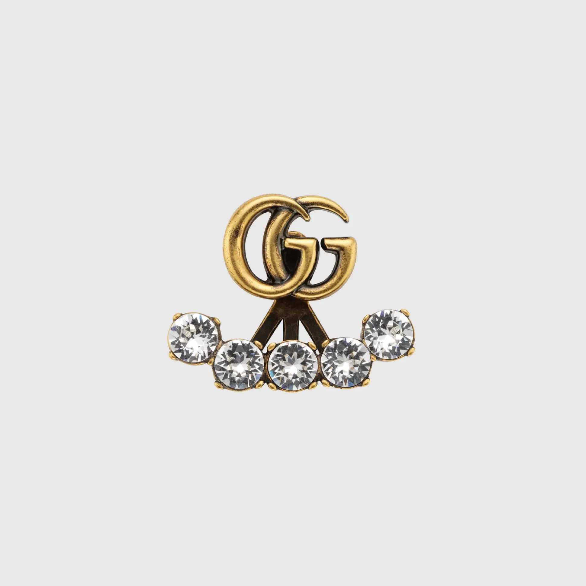 GUCCI Single Crystal Double G Earring- Earrings