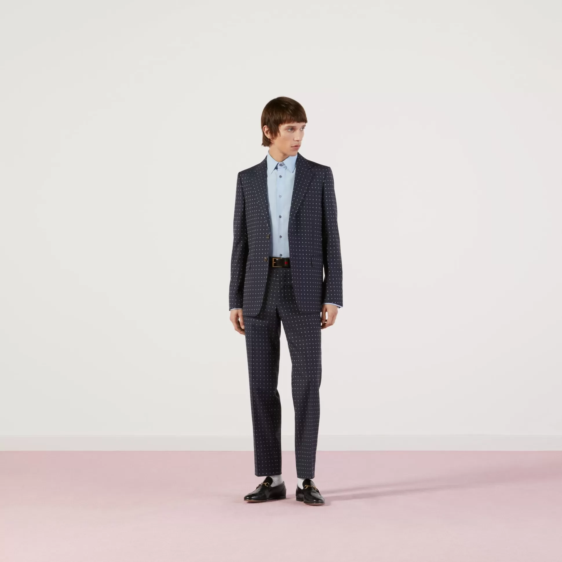 GUCCI Straight Fit G Dot Wool Suit-Men Formalwear