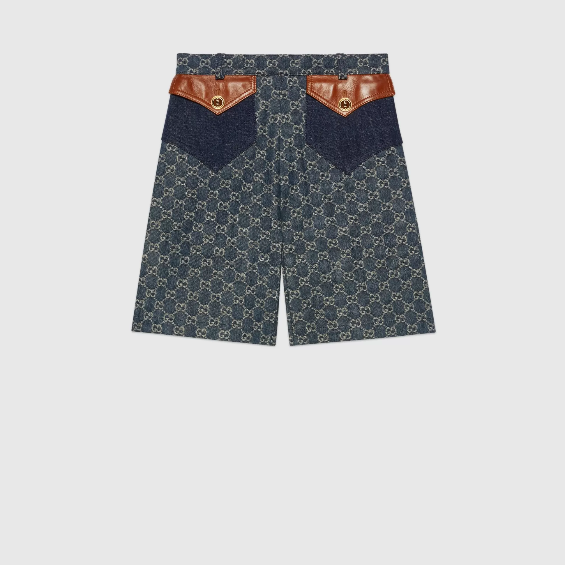 GUCCI Washed Organic Denim Shorts-Women Denim