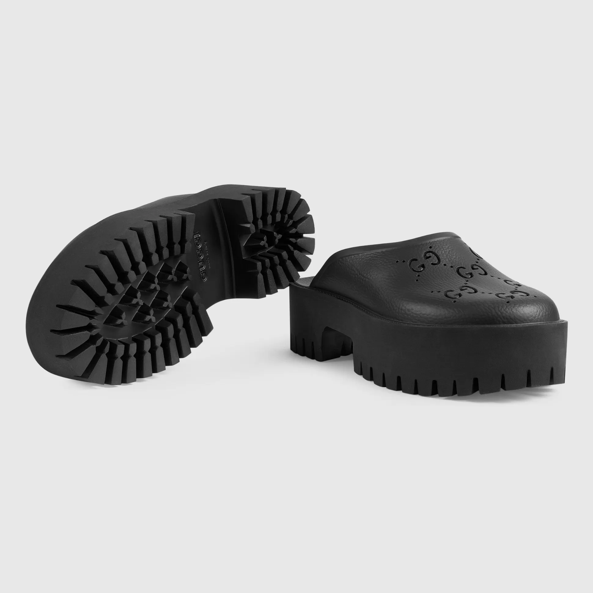 GUCCI Women'S Platform Perforated G Sandal-Women Slides