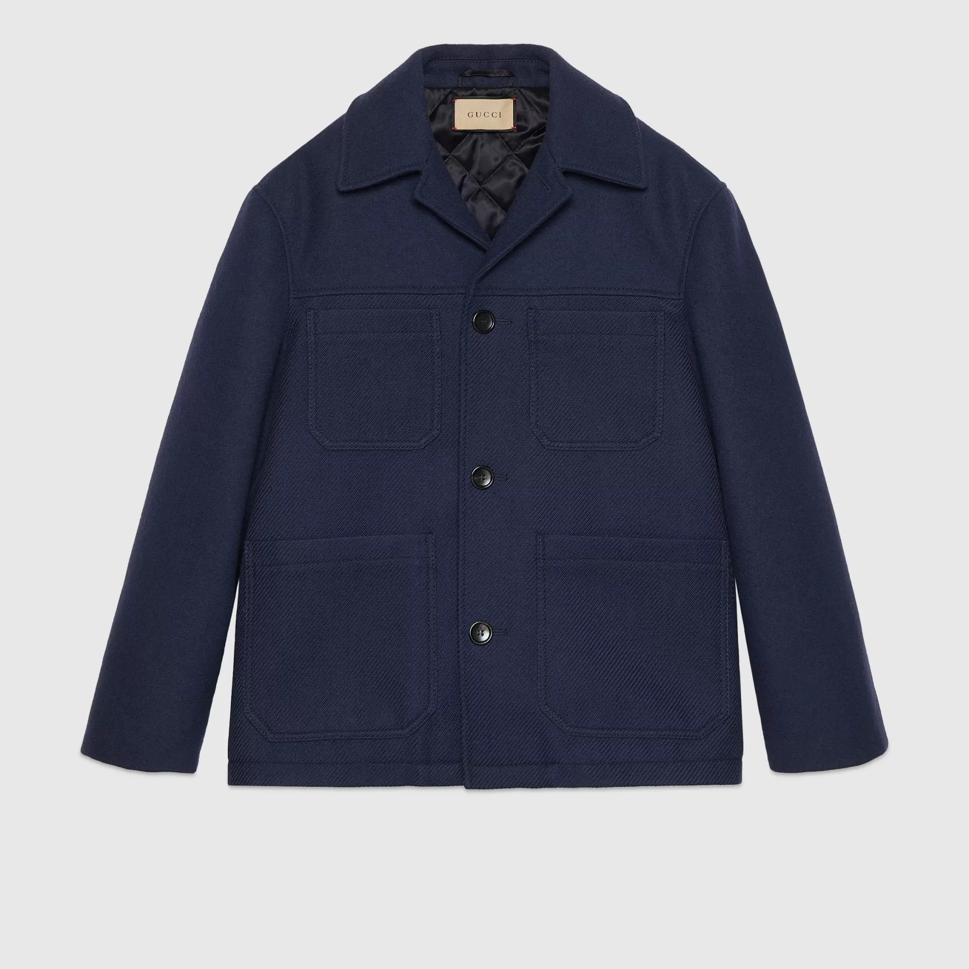 GUCCI Wool Jacket With Web-Men Winter Ready-To-Wear